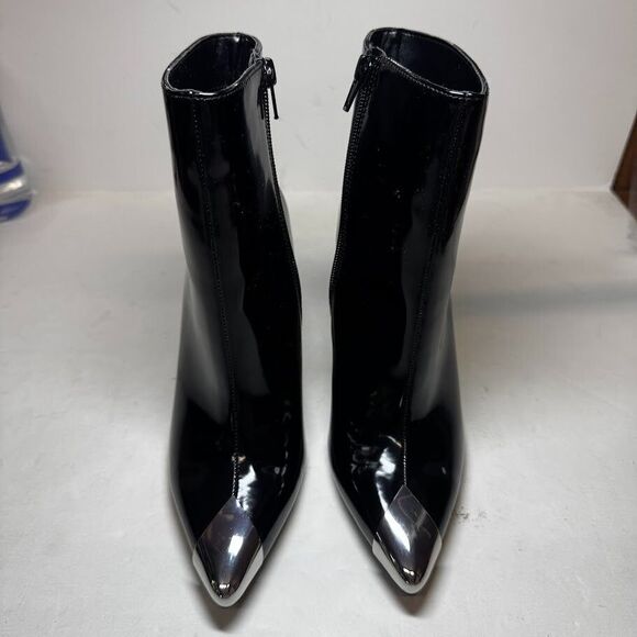 INC Womens 8 M Black Rohese Silver Pointed Toe High Heel Ankle Booties NIB JT6 - Picture 4 of 6